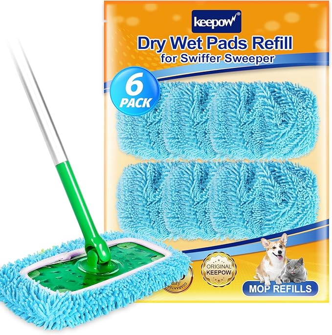 KEEPOW Wet Pads Refill for Swiffer Sweeper Mop and Sweep & Mop Deluxe