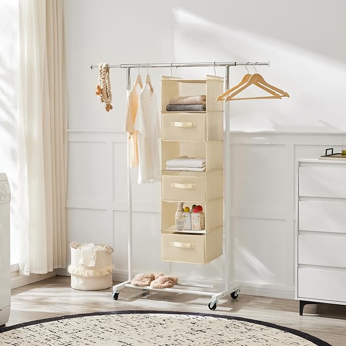 MAX Houser 6 Tier Shelf Hanging Closet Organizer, Closet Hanging Shelf