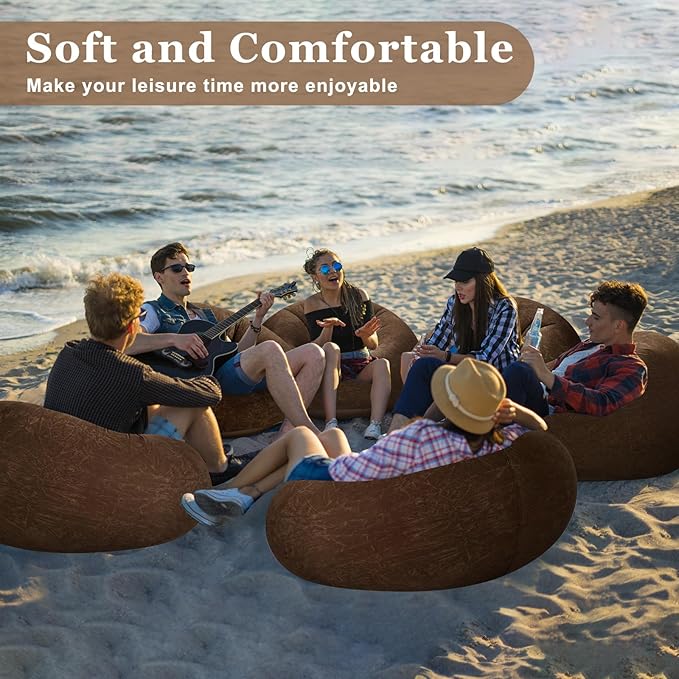 Realspring Inflatable Bean Bag Chairs Outdoor Blow up Camping Chairs Inflatable
