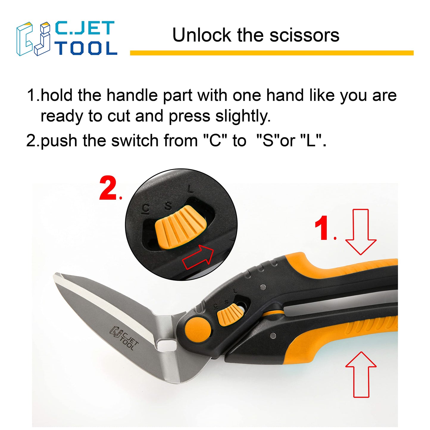 C.JET TOOL Carpet Scissors, Carpet Cutter, 250mm/10", Heavy Duty Multi-Purpose Shears, Soft Grip, Stainless Steel