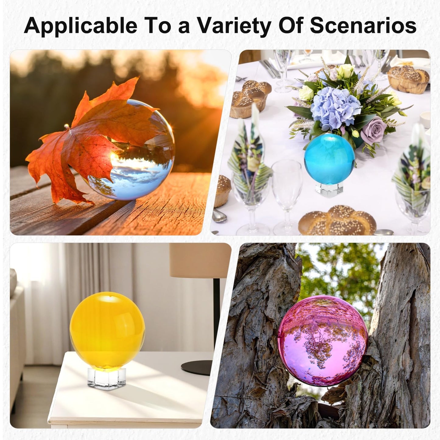 M METERXITY 40mm/1.6 Inch K9 Crystal Glass Ball with Stand Solid Crystal Ball Sphere Ornament for Home/Office/Photography/Magic [Pink]