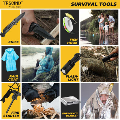 Survival Kits 221 in 1, Gifts for Men Dad Him Christmas, Cool Fishing Camping Anniversary Birthday Gift for Husband Teen Boy Boyfriend Women, Survival Gear and Equipment, Cool Gadgets