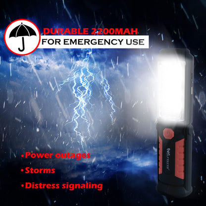 Wolfteeth Rechargeable Work Light, Inspection Lamp, Magnetic Torches Led Super Bright, Emergency Backup Lights Mechanic Tools Camping Flashlight, Gifts for Men Husband