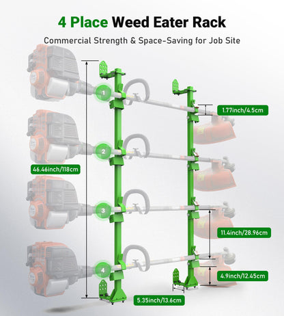 ELITEWILL Weed Eater Rack for Open/Enclosed Trailers, 4 Place Commercial Trimmer Racks Heavy-Duty Weedeater Rack for Trailer Work Landscape Truck Holder Lawn Equipment Accessories w/Lock