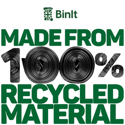BinIt 90 Jumbo Pack Everyday 70L Eco-Friendly, Strong & Secure, Refuse Sacks, Bin Bags, Bin Liners, Recycled, Tear Resistant, 30 μm, Perfect for Everyday Household & Commercial Use