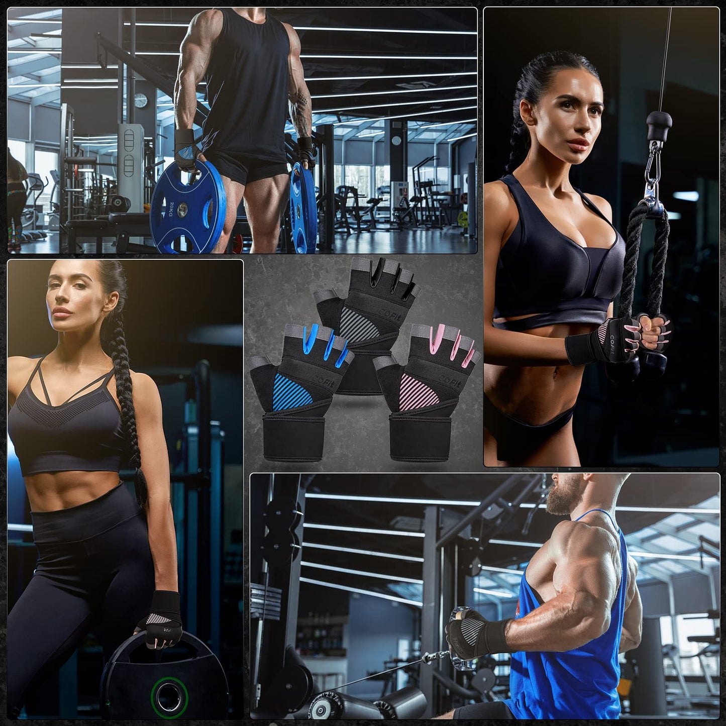 COFIT Breathable Workout Gloves, Antislip Weight Lifting Gym Gloves for Men Women, Superior Grip & Palm Protection for Weightlifting, Fitness, Exercise, Training