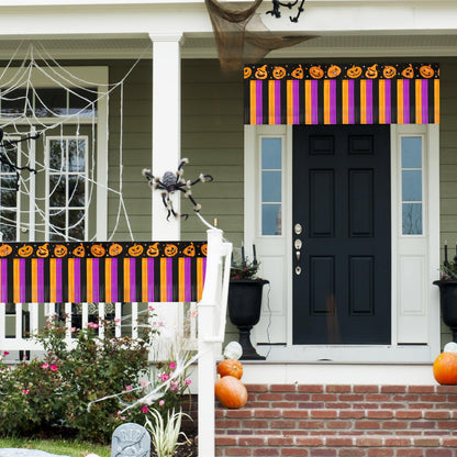Pack of 4 Halloween Decorations, 79 Feet Halloween Foil Fringe Garland Orange Purple Black Pumpkin Metallic Tinsel Streamers Banner Wall Hanging Float Fringe Backdrop for Party Holiday Supplies