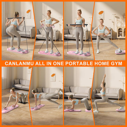 Pilates Board,Pilates Reformer Sets,Multifunctional Abdominal Pilates Board for Home Workout Equipment,Portable Foldable Ab Board Trainer Pilates Exercise Machine,Pilates Reformer Board for Women,pink