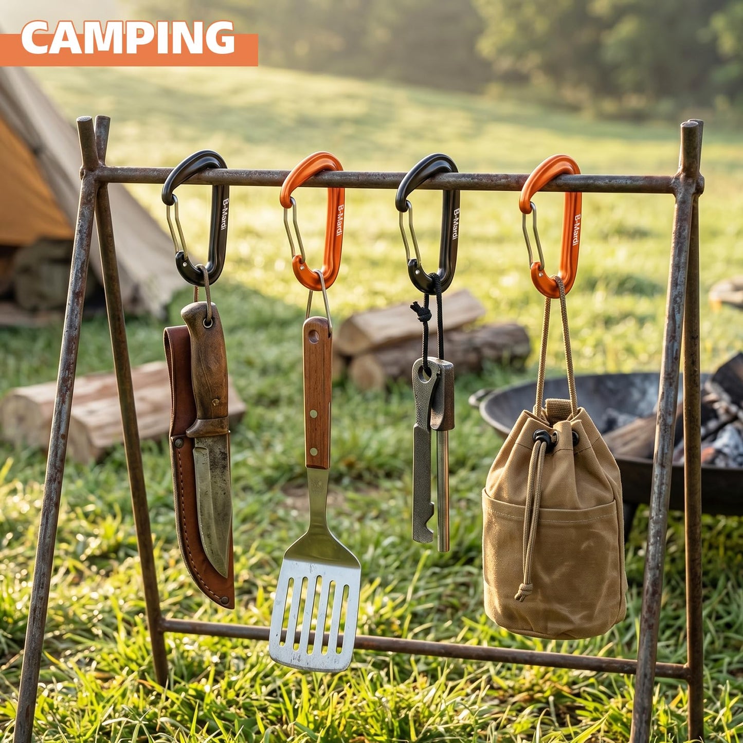 B-Mardi Keychain-Carabiner Clips Heavy Duty 12kN (2697 lbs)-Lightweight Locking Carabiners for Camping, Hiking, Hammock, Dog Leash Harness, Outdoor and Gym etc, Keychains& Utility ﻿