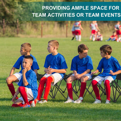 GlikCeil 9 Seats Black Folding Soccer Team Bench Seat Portable Sports Team Bench Unfolded Sideline Chair Playing Field Bleachers for Football Outdoor Sports Events with Storage Bag, No Assembly