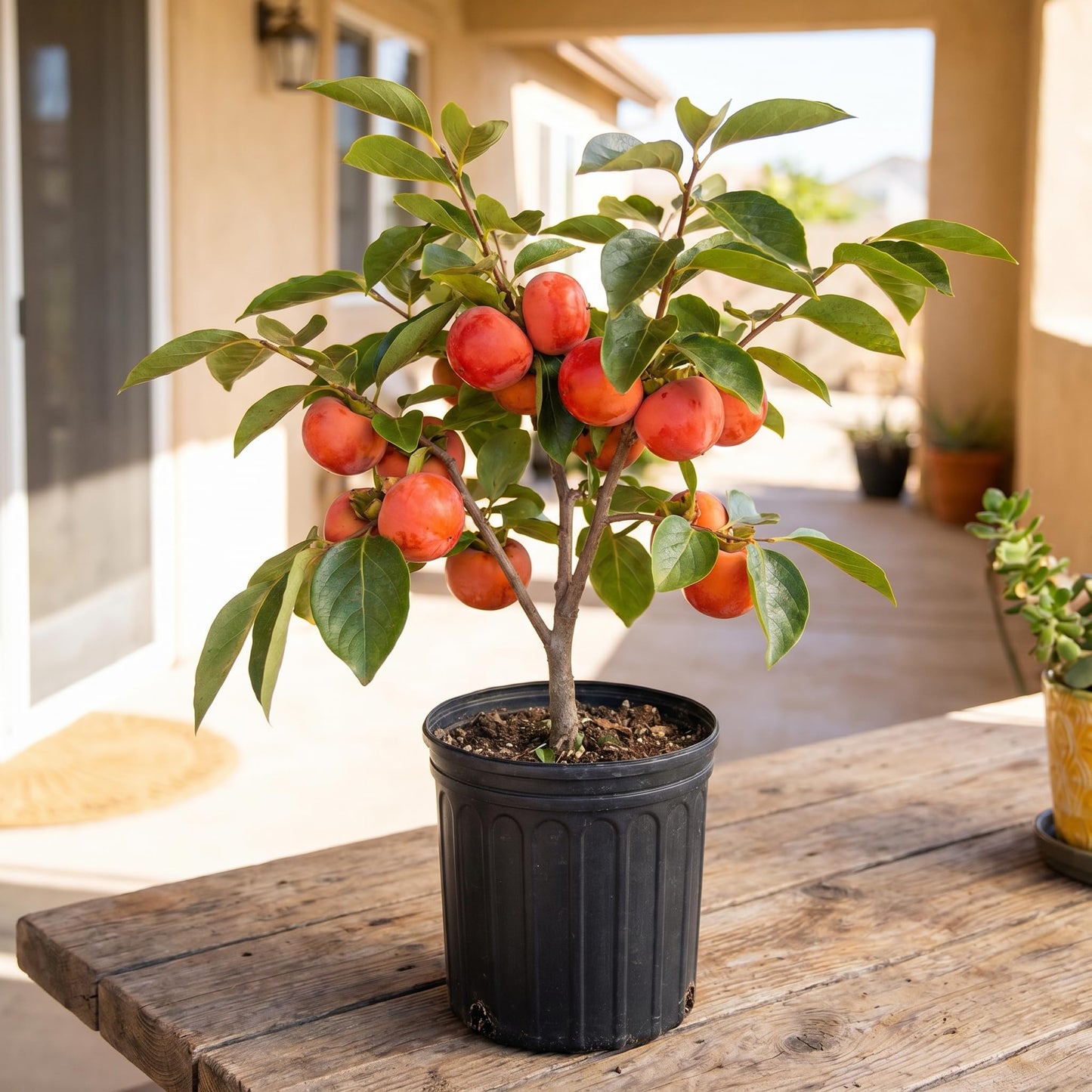American Persimmon Tree Live Plant, 1 Year Old Persimmon Ready to Plant, Hardy Persimmon Fruit Plant in Quart Pot