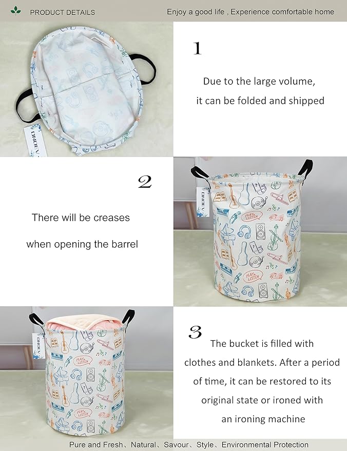 Round waterproof laundry basket, gift basket, suitable