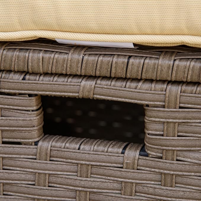 Outsunny 6 Piece Patio Furniture Set, PE Wicker Outdoor Furniture Conversation