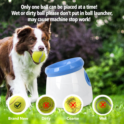 Pet Prime Automatic Dog Ball Launcher, Dog Ball Thrower with 10-30 Ft Launch Distance, Interactive Puppy Pet Fetch Toy, Mini Ball Throwing Machine for Small and Medium Dogs, With 3 PCS 2" Tennis Balls