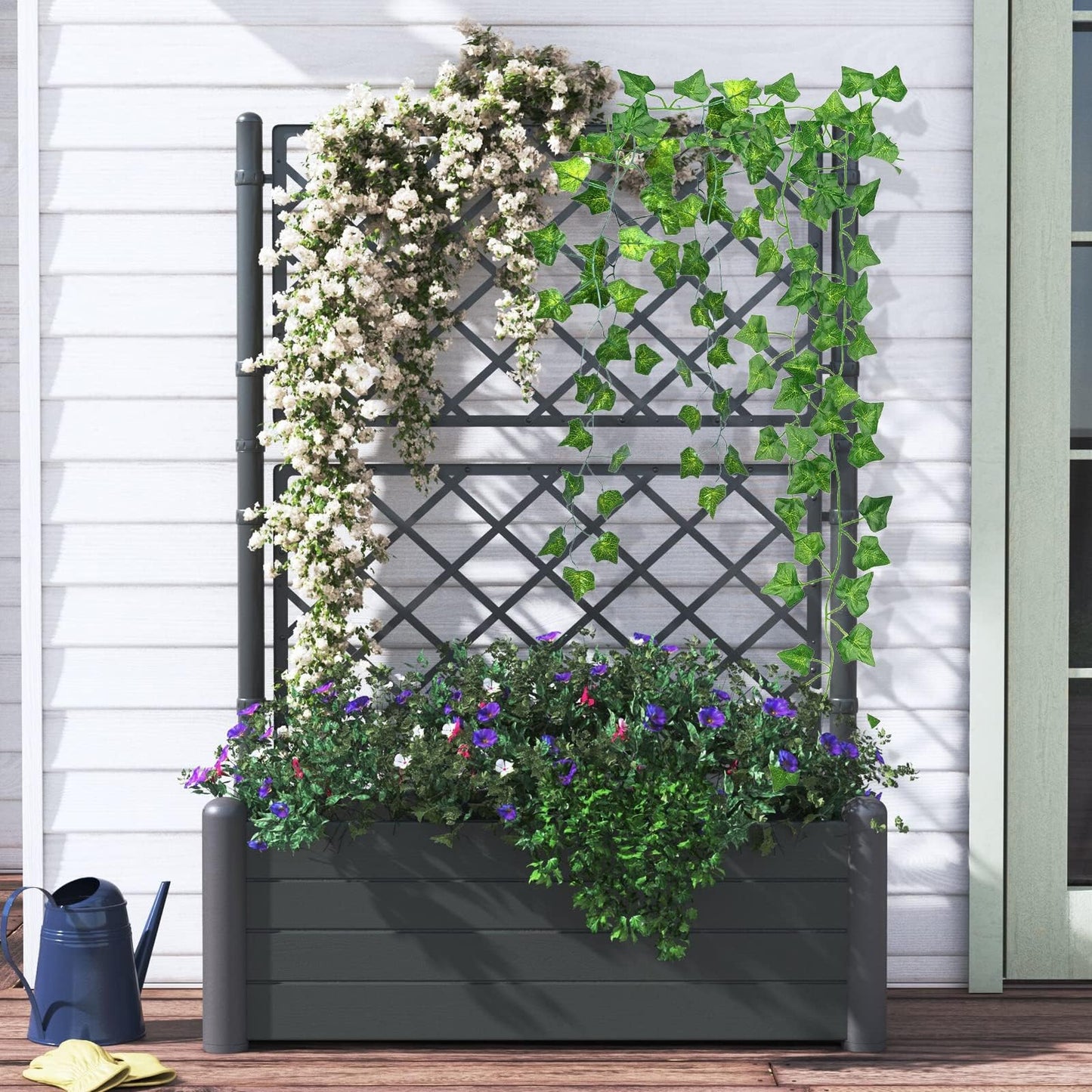 CQURE 24 Pack 168Ft Artificial Ivy Garland,Ivy Garland Fake vines UV Resistant Green Leaves Fake Plants Hanging Vine Plant for Wedding Party Garden Wall Room Decor