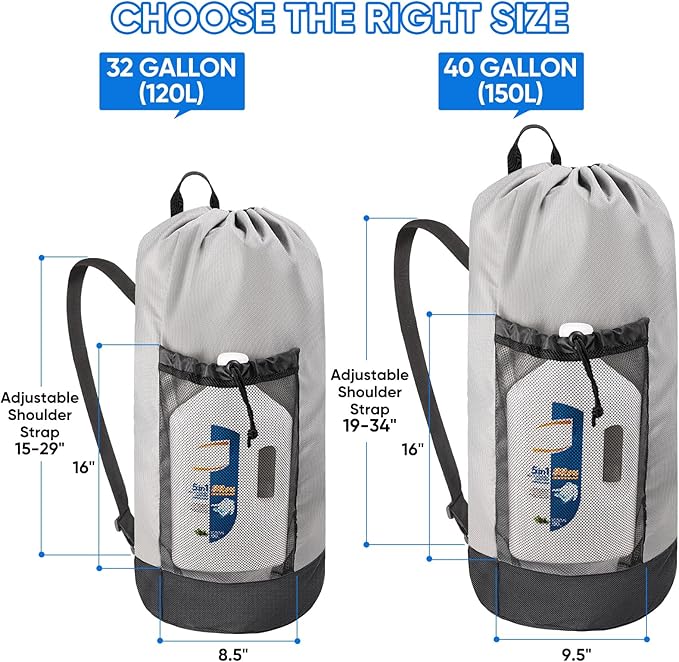 BALEINE 120L Laundry Bag Backpack, 900D Oxford Fabric Large Travel Laundry Bags