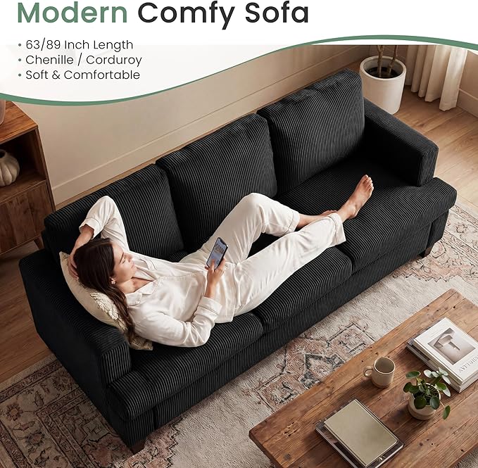 YOUDENOVA 2 Piece Set Comfy Sofa Couch, Loveseat Sofa * 2