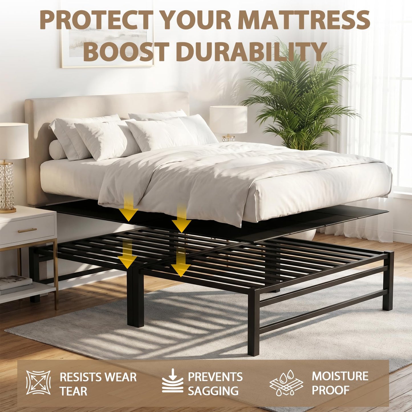 Xenohuaxis Heavy Duty Bunkie Board King Size 76"x80",10MM Bed Support Board, Anti-Sag Mattress Support for Slatted Bed Frame, Bunk Bed & Platform Bed