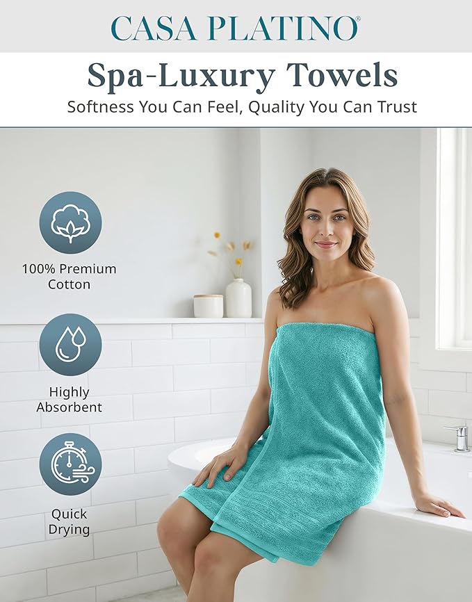 24-Piece Towels for Bathroom – 100% Cotton Towel sets, 2 Bath Sheets, 2 Bath