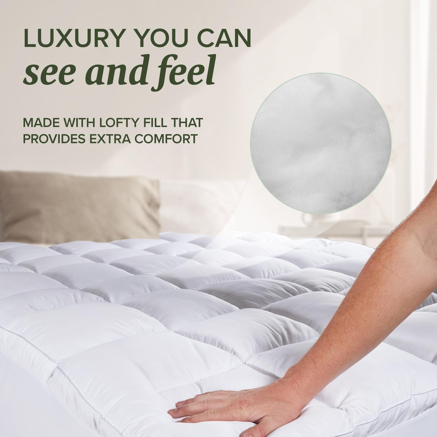 Beckham Hotel Collection King Size Mattress Pad (Extra Padded) & Protector Hybrid - Quilted Pillow Top Mattress Cover - Thick, Plush, Fitted Mattress Topper for Bed