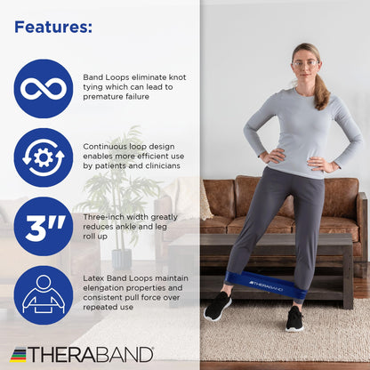 THERABAND Resistance Band Loop Set, Pack of 4, 12 Inch Band Loop Kit for Legs & Butt Workouts, Beginner to Advanced Levels for Exercise, Rehab, Physical Therapy, Stretching, & Strength Training