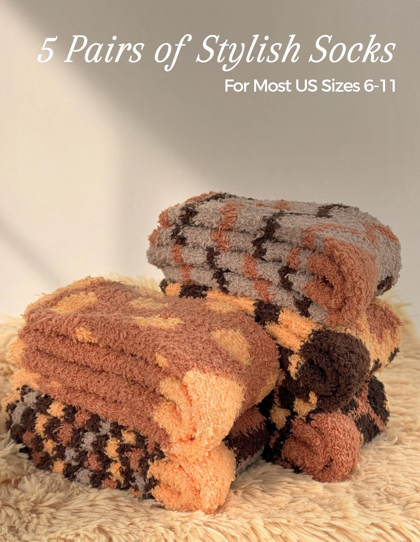 TEHOOK Warm & Cozy Valentines Gifts for Women, Fluffy Fuzzy Plush Sleeping Slipper Socks - Soft Warm Fabric