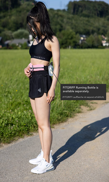 Fitgriff® Running Belt for Men & Women - Secure Jogging Pouch for Phone, Keys & Essentials - For All Cell Phones (Pink, 24.5" - 35.5" Waist Size)