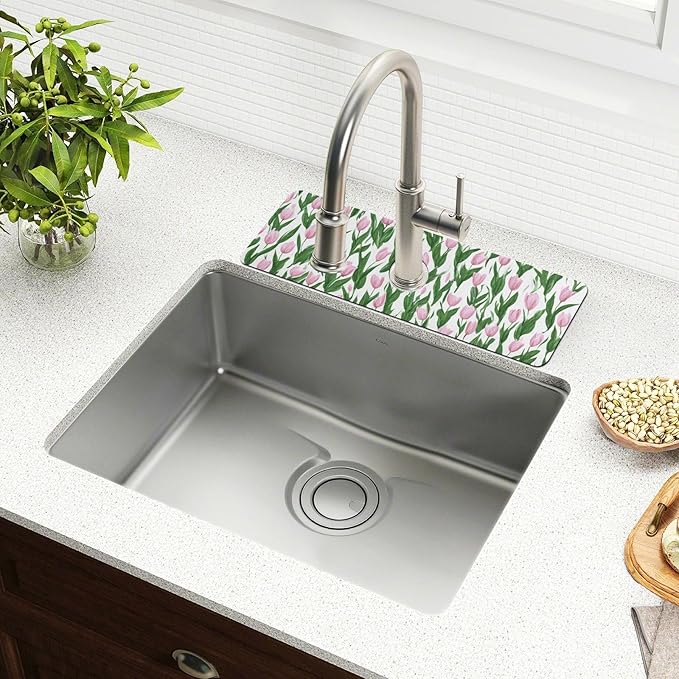 Kitchen Sink Splash Guard 2 PCS 30 Inch Sink Faucet Mat Splash Guard
