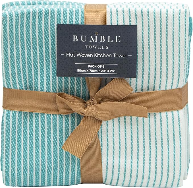 Premium Kitchen Towels | Yarn Dyed Flat Woven Stripe Kitchen Towel Set| 238 GSM