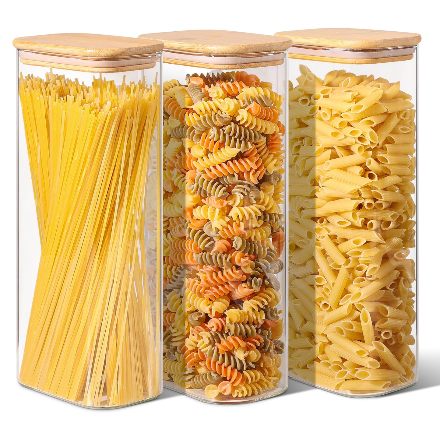 Comsaf Spice Jars with Label，8 oz Small Glass Jars with Lids, 6 Pcs Seasoning Containers, Rectangle Glass Containers with Lids, Empty Seasoning Jars for Pantry Storage, Loose Tea, Herbs, Powders, Salt