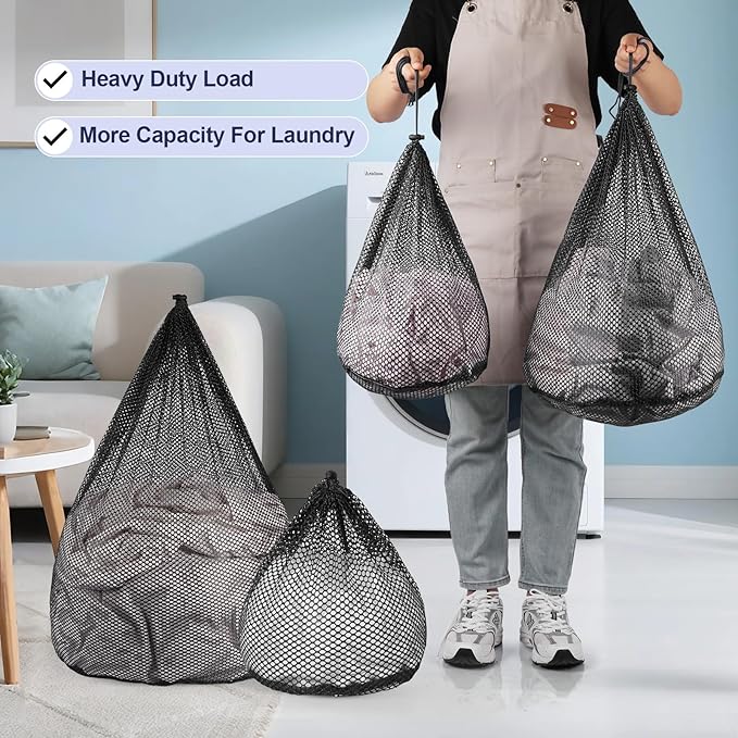 4Pcs Mesh Laundry Bags Washing Machine Mesh Wash Bags Jumbo