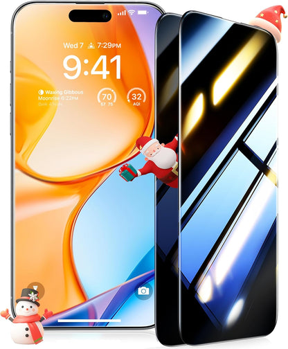 UltraGlass 9H+ Glass for iPhone 15 Pro Max Privacy Screen Protector [Invisible Privacy Armor] Screen Protector 15 Pro Max Tempered [Full Coverage & Longest Durable] 15 ProMax, 2 Pack