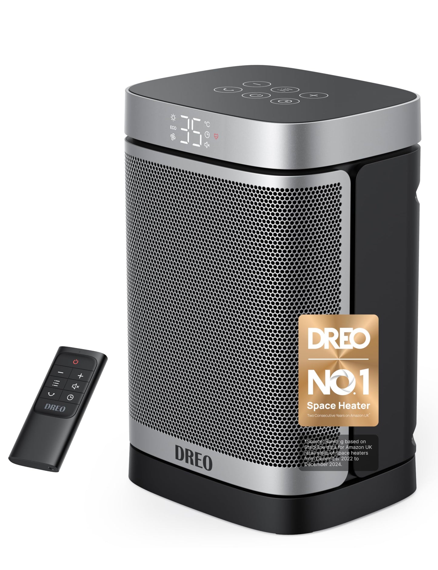 Dreo Electric Space Heater, 70° Oscillating Portable Heaters for Home, 1500W PTC Ceramic Heater with Thermostat, Remote Control, 3-Mode 3-Speed, 1-12H Timer, Overheat & Tip-Over Protection, ECO-Mode