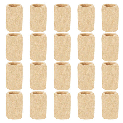 Senkary 20 Pieces Finger Compression Sleeves Elastic Finger Protectors Thumb Splint Brace for Arthritis Pain Relief, Basketball Sport (Beige)