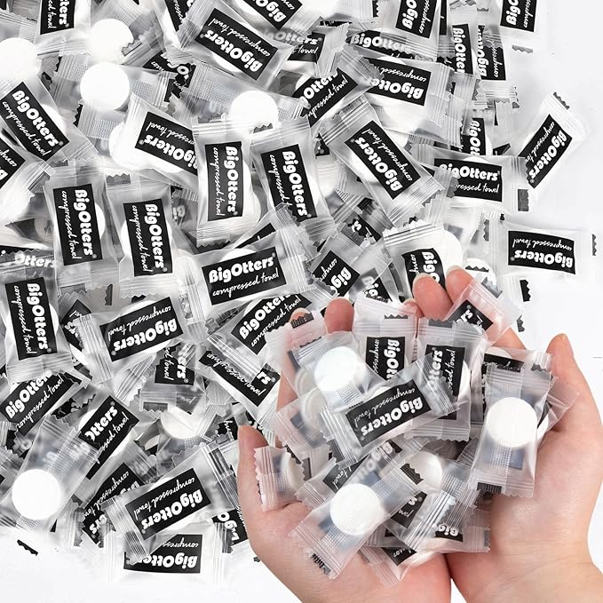 BigOtters 200PCS Compressed Towels, D isposable Face Towels