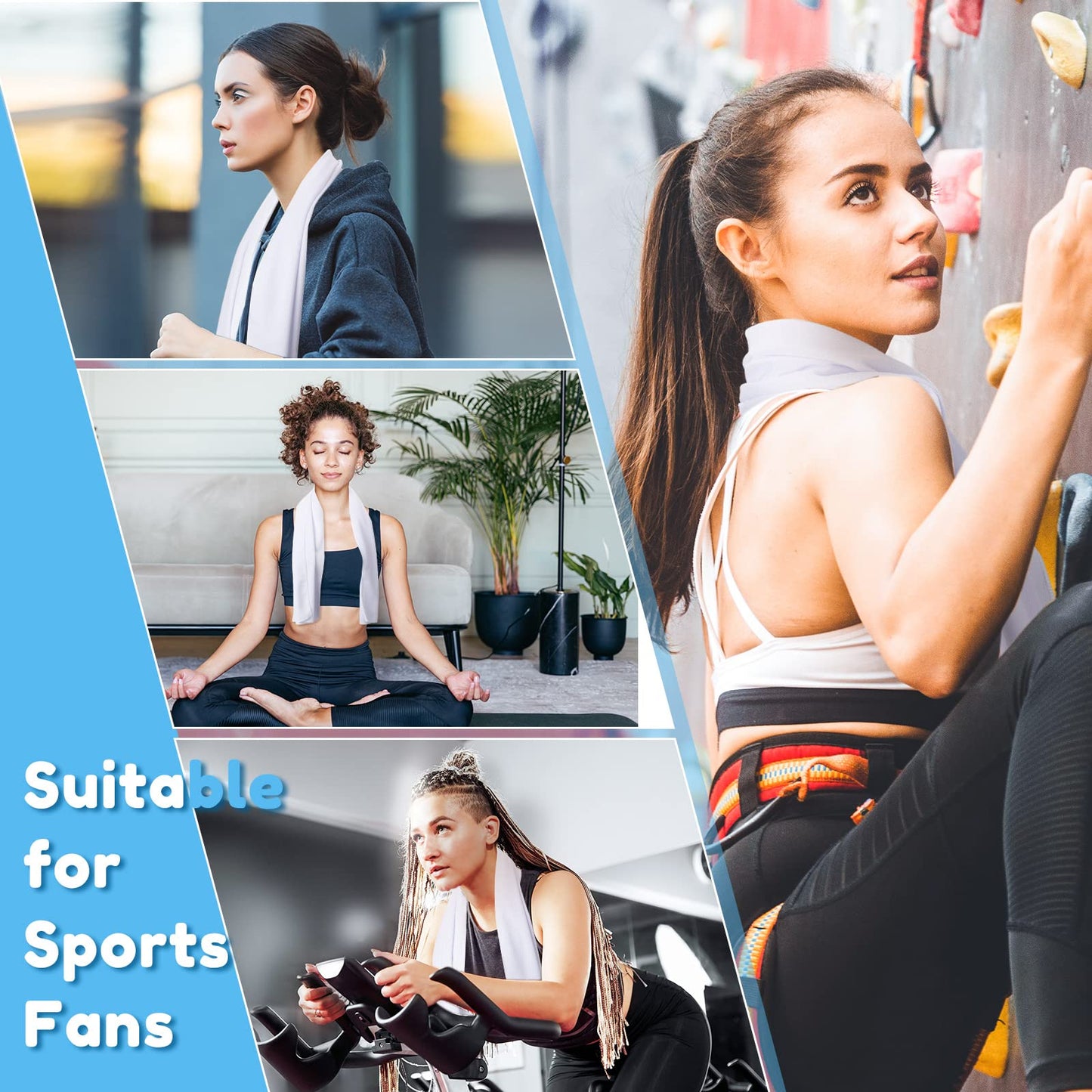 Sublimation Cooling Towels 40" x 12" Breathable Soft Ice Towel Chilly Yoga Towel Microfiber Gym Towels Workout Towel for Neck and Face for Yoga, Sports, Golf, Gym, Camping, Running, Hiking (30 Pieces)