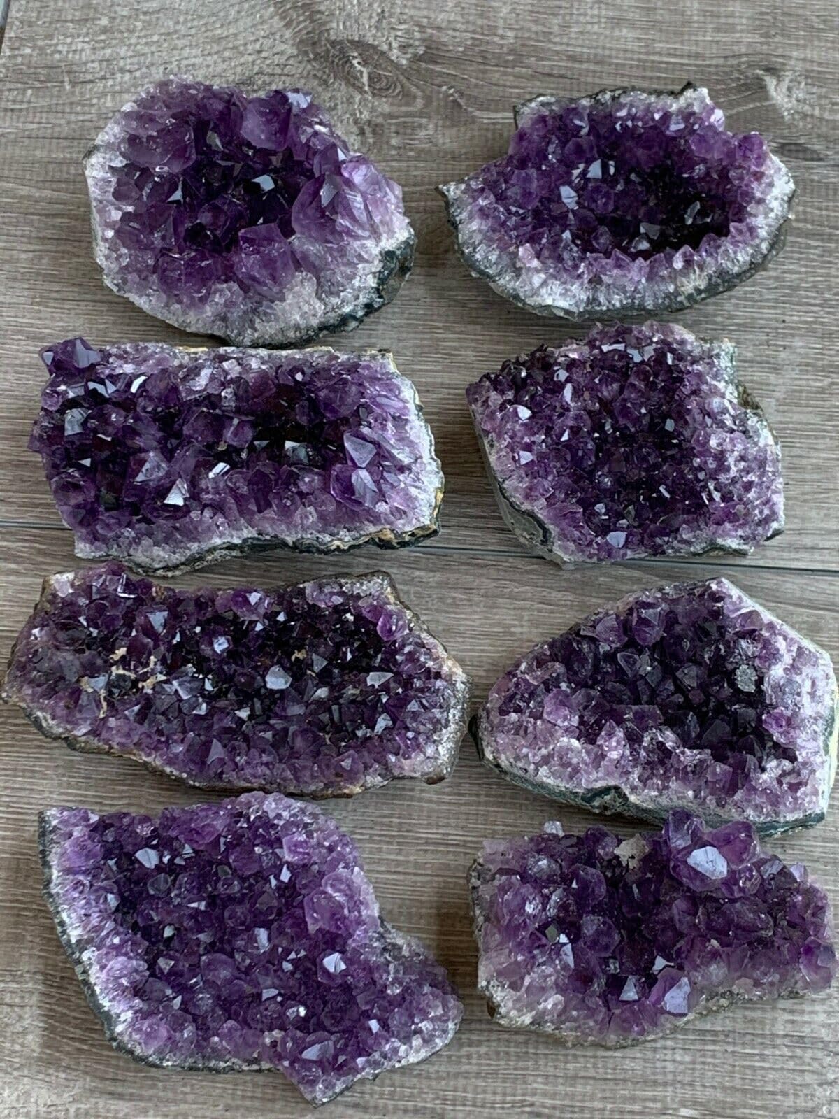 GAF TREASURES Deep Purple Amethyst Cluster, Natural Amethyst Geode, Amethyst Druze, Raw Amethyst Crystal (0.5-1 lb)
