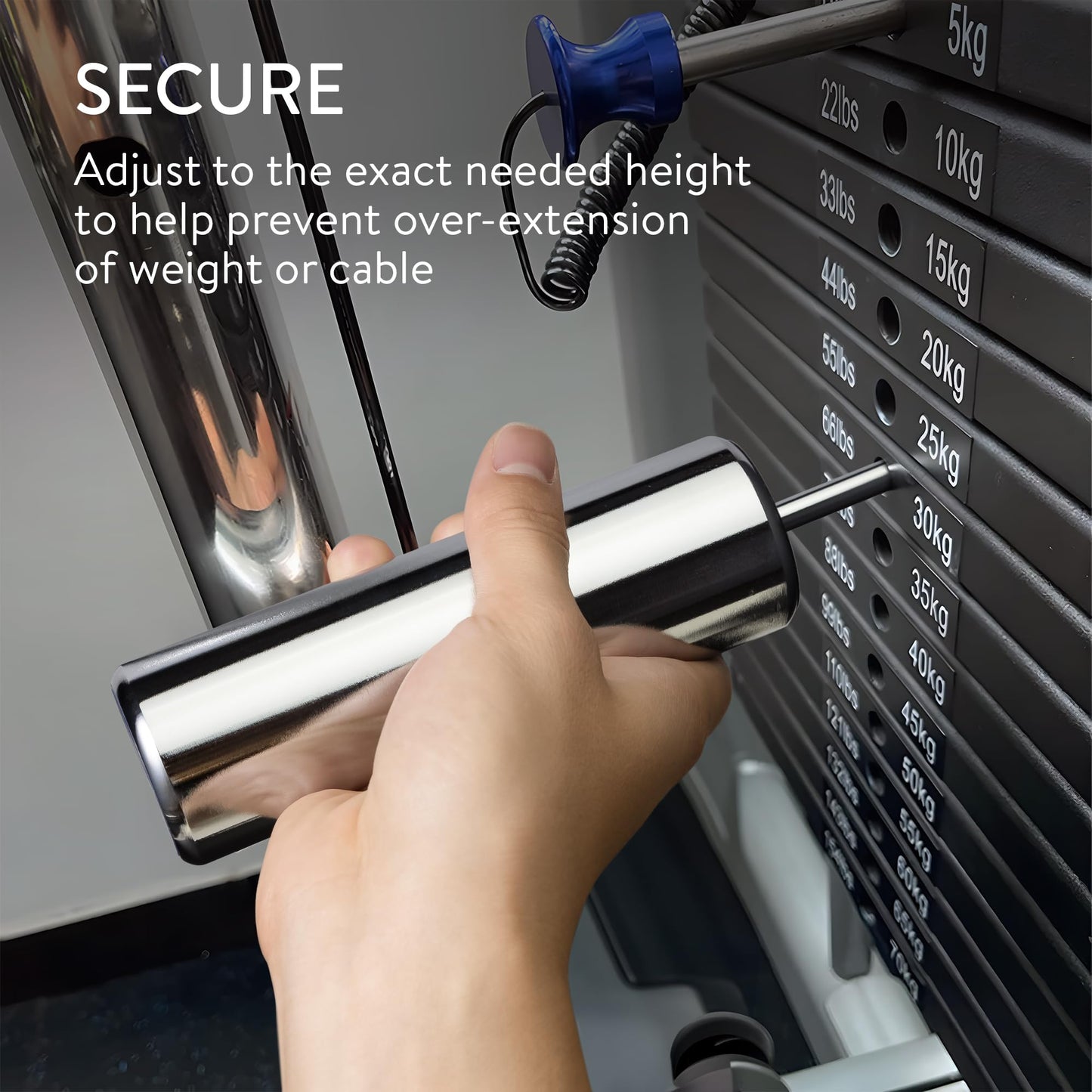 Navaris Gym Pin Extender - Ø 10 mm - Weight Stack Extender for Cable Machine - Durable & Long Steel Lifting Pin - Fitness Equipment for Gym or Home Training