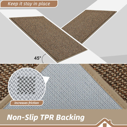BEQHAUSE Dirt Trapper Door Mat 20" x 32", Non-Slip Washable Doormats Entrance Mat, Dirt Resistant and Absorbent Welcome Mat, Low Profile Floor Mats for Front Back Door and Entryway, Beige