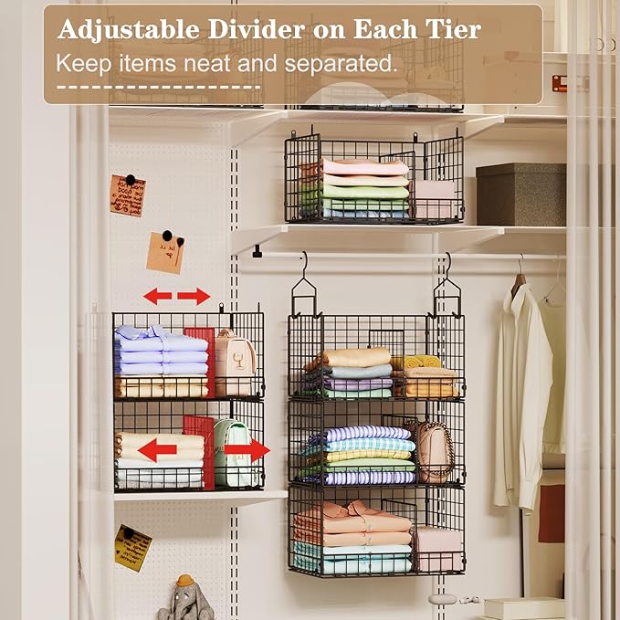 Sonyabecca 3-Tier Extra Large Closet Hanging Organizer