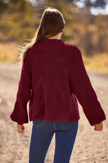 PRETTYGARDEN Women's Fall Oversized Pullover Sweaters Casual Crewneck Long Sleeve Chunky Cable Knit Tops Winter Clothing