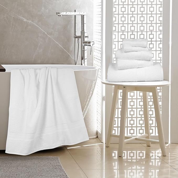 Amazon Basics 6-Piece Oversized Highly Absorbent Fade-Resistant Towel Set
