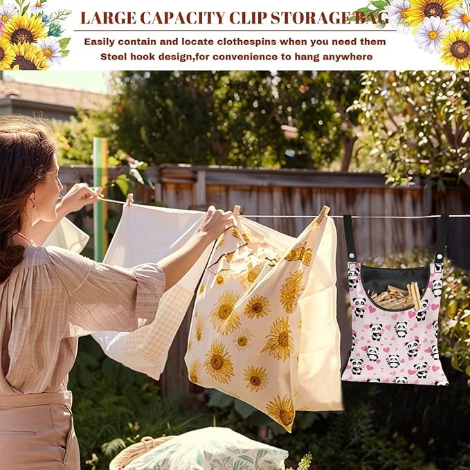 Clothes Pin Hanging Bag, Large Capacity Clothespin Bag Clothes Pin Hanging Bag
