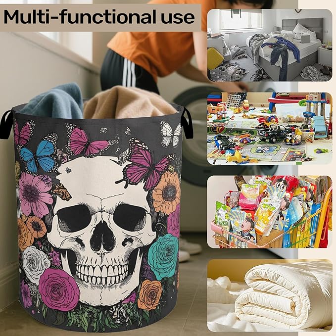 Skull Gothic Laundry Hamper