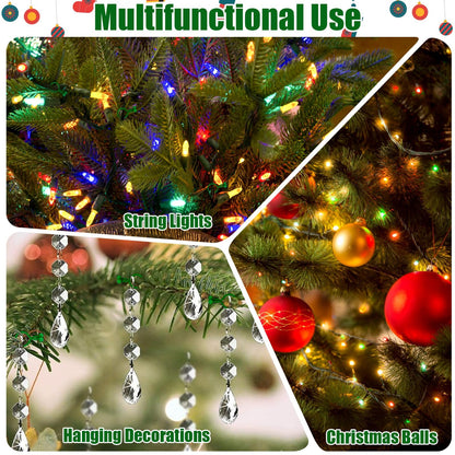 Hysagtek 200 Pcs Christmas Tree Light Clip for String Lights and Ornament, Weatherproof Ornament Hanger on Xmas Trees Indoor Outdoor