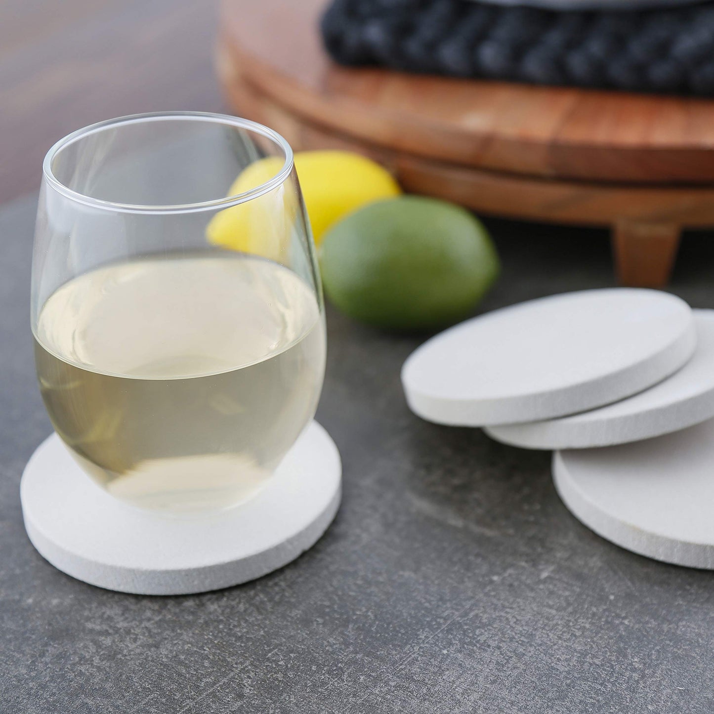 Thirstystone Natural Sandstone Coaster with Protective Cork Backing 4 Pack Eco-Friendly, Absorbent, Easily Wipes Clean