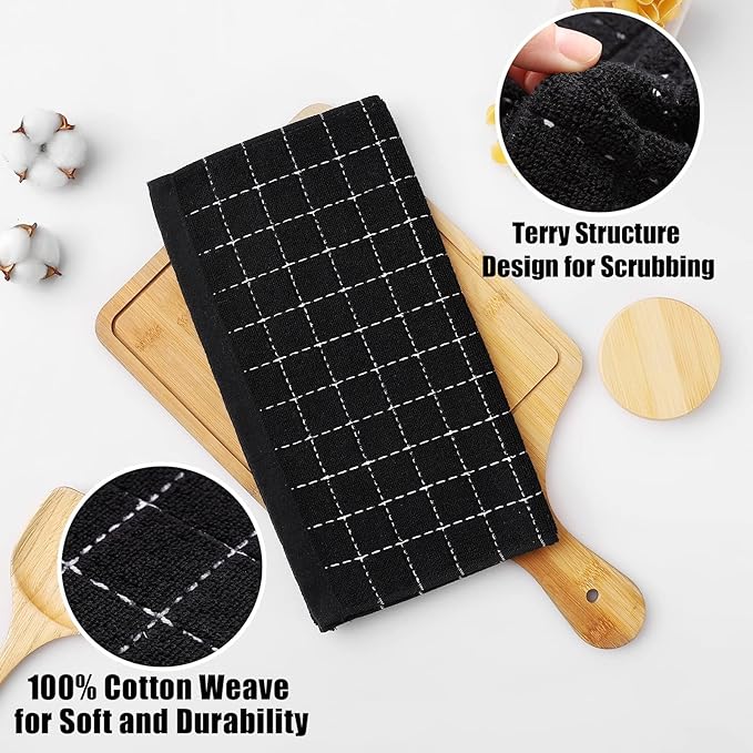 Homaxy 100% Cotton Terry Kitchen Dish Cloths, Ultra Soft and Absorbent Dish