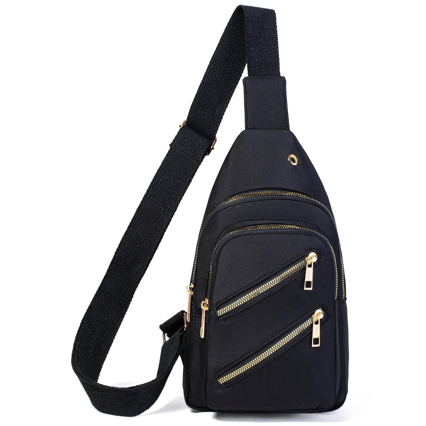Small Sling Backpack Crossbody Sling Bag for Women, Chest Bag Daypack Fanny Pack Cross Body Bag for Outdoors Hiking Traveling - Black