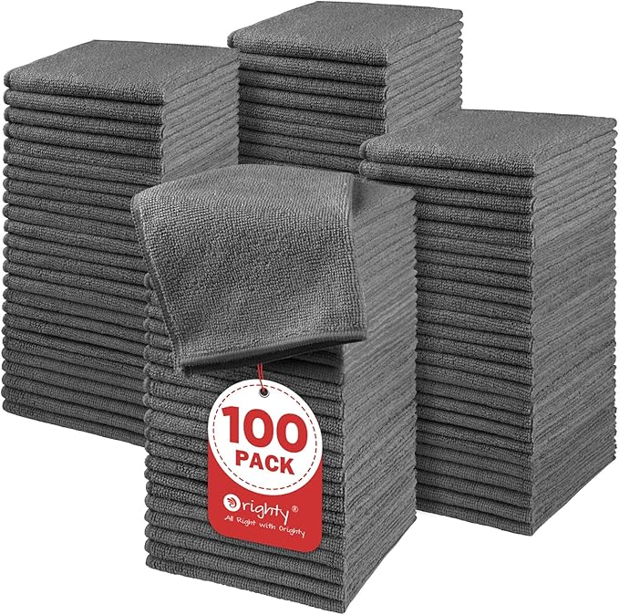 Orighty Microfiber Washcloths Bulk Towels Set 100 Pack, Highly Absorbent and
