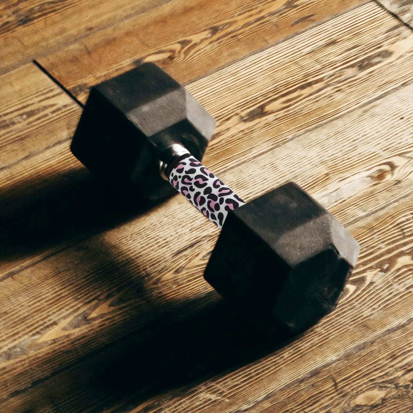 OHPHCALL Barbell Pad Set 2Pcs with Leopard Print Dumbbell Handle Covers Horizontal Bars Sleeve Non-Slip Protective Grip Pads for Pull Up and Weight Lifting Training